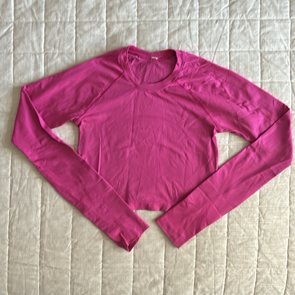 Lululemon cropped swiftly 2.0 size 6 hot pink